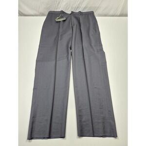 VTG Zanieri Dress Pants Mens 42x36 Gray Wool Flat Front Straight Made Italy NWT